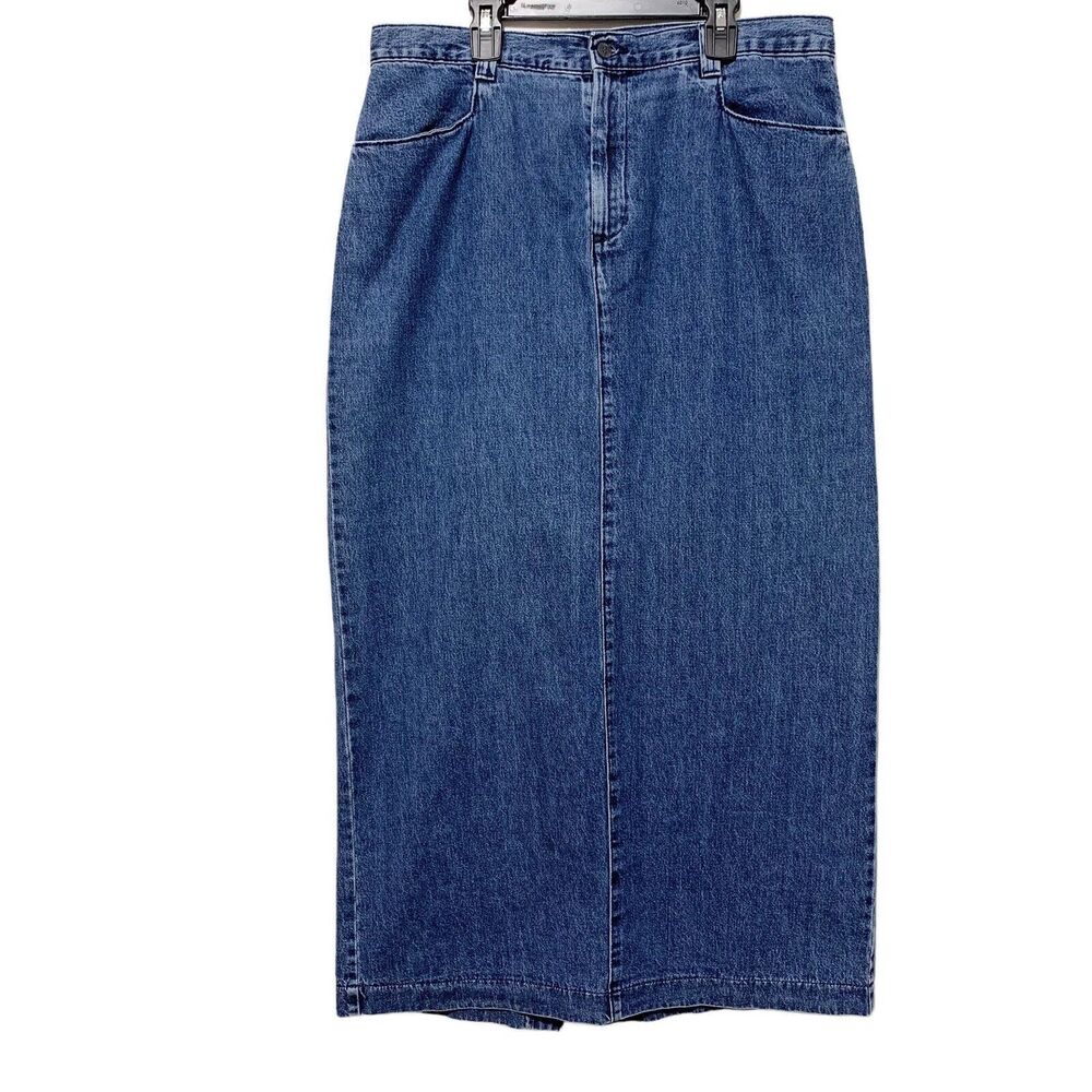 Vintage 90s LEE Denim Midi/Maxi Skirt Waist Size 34 Inches